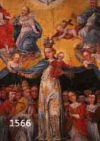 VAZE, JAC. P., SALZBURG, DATIERT 1728, MADONNA MIT KIND, IM HINTERGRUND DREIFALTIG- KEIT, ZAHLREICHE ANBETENDE MENSCHEN, ÖL/LWD, STARK KRAKELIERT ...