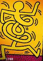 HARING, KEITH, 1958-1990, PLAKAT ZUM JAZZ-FESTVAL MONTREUX 1983, FARBSIEBDRUCK AUF DÜNNEM KARTON, HAND- SIGN. UND DAT., CA. 100 X 70 CM, ...