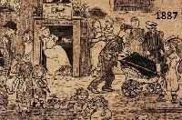 ZILLE, HEINRICH, ZUR MUTTER ERDE, HELIO- GRAVURE VON 1905, RE. U. MIT SIGNATURSTEMPEL VERSEHEN, CA. 16,5 X 45,5 CM, LEICHT GEBRÄUNT UND MINIMAL ...