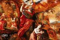 UNBEKANNTER MALER, FLÄMISCH, UMKREIS SNYDERS, UM 1580-1620, DIE VERSUCHUNG ABRAHAMS, ÖL/HOLZ, HORIZONTALER RIß RESTAURIERT, PAR- KETTIERT, CA. ...
