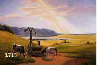 RÜDINGER, ALBERT, 1838 KOPENHAGEN-1925, BAUER MIT ZWEI KÜHEN IN DÄNISCHER LANDSCHAFT, ÖL/LWD, LI. U. SIGN., CA. 55 X 72 CM, R.