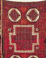 UZBEKISCHER WANDBEHANG.CA 267 X 174 CM.. EHZ 3.UM 1930. BAMBUS MIT WOLLE UMSCHLUNGEN.