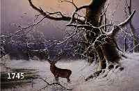 CHRISTIANSEN, NIELS HANS, GEB. 1850 - 1922, DÄNISCHER TIER- UND LANDSCHAFTSMALER, HIRSCH IN WILDLANDSCHAFT, ÖL/LWD. (DOUBL.), SIGN., 61 X 93 CM, ...
