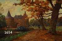 KOPIST NACH M. LIEBERMANN, REITER AM WALD- RAND VOR WASSERSCHLOß, ÖL/HOLZ, BEZ. 46 X 57 CM, R. (DIESER BESCH.)