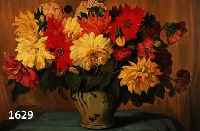 STUCKI, R., 1. HÄLFTE 20. JH., BLUMEN- STILLEBEN, ÖL/LWD. (L. ALTERSSPUREN), SIGN., 50 X 70 CM, R.