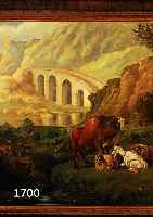 HOLLÄNDISCHER KÜNSTLER, UM 1830, SÜDLICHE LANDSCHAFT MIT VIEH, ÖL/LWD. (DOUBL., REST.), 51 X 65 CM, R.
