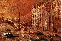 UNBEK. KÜNSTLER D. 19./20. JH., PARTIE IN VENEDIG, ÖL/MALKARTON, VERSO BEZ., CA. 14 X 24 CM, R.
