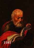 UNBEK. KÜNSTLER DES 18. JH., DER PROPHET JEREMIAH, ÖL/HOLZ (REST.), UNSIGN., 22 X 16 CM, R.