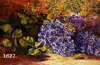 DE BRUYCKER, HERTHA, BELGISCHE BLUMENMALERIN DES 19./20. JH., AUF DER ERDE LIEGENDE FLIEDER- UND MIMOSENZWEIGE, QUALITÄTVOLLE, FARBLICH REICH ...