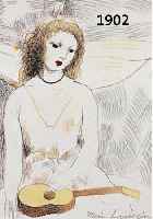 LAURENCIN, MARIE, ENGEL MIT LAUTE, RADIERUNG, KOLORIERT, CA. 19, 5 X 16,5 CM