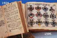 NEUES DEUTSCHE WAPPENBUCH, TEIL 3 UND 4, NÜRNBERG 1657, MIT ZAHLREICHEN WAPPENDARSTELLUNGEN, TEILS KOLORIERT, OHNE EINBAND, CA. 14,5 X 18 CM