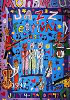 RIZZI, JAMES, PLAKAT ZUM MONTREUX JAZZ FESTIVAL 1997, FARBOFFSET, HANDSIGNIERT, CA. 100 X 70 CM