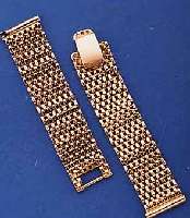 GOLDARMBAND FÜR HERRENARMBANDUHR, ROSE-G 585/000, STEGBR. 16 MM, L. V. STEG ZU STEG CA. 13,5 CM, GEEIGNET FÜR UHREN DER 40ER U. ANFANG 50ER JAHRE, ...