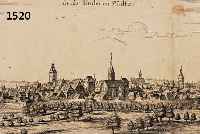 KONVOLUT VON 2 BLATT MIT KUPFERSTICHEN VON BRETHEIM, 1.) KUPFERSTICH V. BODENEHR, BRETHEIM IN DER UNDEREN PFALTZ, MIT ERKLÄRUNG AM LI. RAND, 16,5 ...