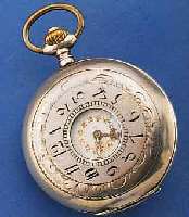 SYSTEM GLASHÜTTE HALBSAVONETTE HERRENTASCHEN- UHR, 800ER SILBER, SCHWEIZ UM 1908, EMAIL- BL. NACHTR. INNEN ROT 13-24, ZEIGERSTELLRIEGEL INNEN 4, ...