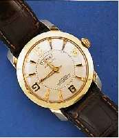 SUPER AUTOMATIK TIC/TAC, DEUTSCHLAND UM 1955, GG 585/000, BODEN GESCHR., BEI FERTIG- ST. WASSERGESCH., VERS. BLATT M. EXTREM ERH. STD.-ZEICHEN, 25 ...