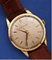 GIRARD PERREGAUX HERRENARMBANDUHR, SCHWEIZ UM 1956, METALL M. ROSE-GOLDAUFL., BER., BLATT FL., 17 ST., HANDAUFZUG, WERK-NR. 200936 7, SCHR.-UNR., ...
