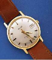 AS HERRENARMBANDUHR AUTOMATIK, SCHWEIZ UM 1970, GG 585/000, BODEN M. EIGENTUMSGRAV. VON 1972, VERSCHR., BEI FERTIGST. WASSERGESCH., 25 ST., BEZ. ...
