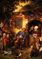 HEINEN, NACH VORBILD OSTADE, 20. JH. GRUPPE VORM HAUS, ÖL/LWD., SIGNIERT, 80 X 70 CM, RAHMEN
