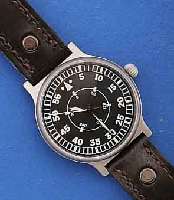 ARISTO FLIEGERARMBANDUHR, SCHWEIZ/DEUTSCH- LAND UM 1998, TITAN, ORIG.-LEDERB. M. TITAN- STIFTSCHL., ORIG.-ETUI, SAPHIRFLACHGL., BODEN GEDR., ...