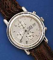 DAVIDE ARMBANDCHRONOGRAPH, FÜR DEN DTSCH. MARKT UM 1999, STERLINGSILBER, RHOD., ORIG.- LEDERB. M. STAHL-STIFTSCHL., ORIG.-ETUI, GARANTIEKARTE, ...