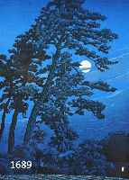 FARBHOLZSCHNITT, JAPAN, UM 1938/40, KAWASAL HASUN, MONDLANDSCHAFT, 35.5 X 23.3 CM, UNTER GLAS, RAHMEN
