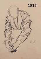 HUBBUCH, KARL, 1891 KARLSRUHE-1979, SITZENDER MANN, BLEISTIFTZEICHNUNG AUF PAPIER, RE. U. MONOGR., CA. 23 X 19 CM, PP, U.GL., R.