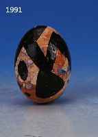 PENCK, A.R., GEB. 1939, EI, KERAMIKOBJEKT, HANDBEMALT UND SIGNIERT, UNIKAT, H. CA. 8 CM