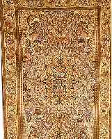 GHGHOM,PERSIEN CA 210 X 136 CM. .FLOR WOLLE MIT SEIDE.EHZ 2.CA 40 JAHRE.