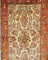 SASAROGH,PERSSIEN CA 226 X 132 CM. .FLOR WOLLE. EHZ 3.CA 30 JAHRE.