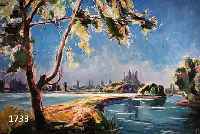 GRAF, KARL, 1902-1986 SPEYER, BLICK ÜBER DEN RHEIN AUF DEN SPEYERER KAISERDOM, ÖL/MALKARTON RE. U. SIGN. UND DAT. 1952, CA. 90 X 100 CM, R.