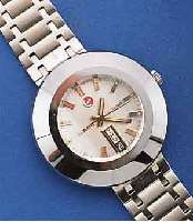 RADO HERRENARMBANDUHR, AUTOMATIK, SERIE DIA- STAR, SCHWEIZ UM 1969, KRATZFESTE LÜN., EDELST.-GEH., SCHRAUBBOD. U. EDELST.-BD., MIN.-GL. ...