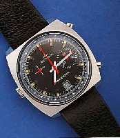 DUGENA ARMBANDCHRONOGRAPH, AUTOMATIK, EDEL- ST., BOD. GESCHR., BEI FERTIGST. WASSERGESCH., UNGETR. LAGERW., F. D. DEUTSCH. MARKT UM 1969, ...