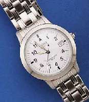 MÜHLE GLASHÜTTE SACHSEN HERRENARMBANDUHR, AUTOMATIK, DEUTSCHLAND UM 1998, EDELST. INCL. EDELST.-BD. M. SICHERHEITSFALTSCHL. TEILW. POL., TEILW. ...