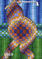 VASARELY, VIKTOR, 1908-1997, GOLFSPIELER, FARBSERIGRAPHIE, HANDSIGN. UND NUM. 31/35 AP, CA. 34 X 25 CM