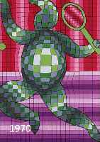 VASARELY, VIKTOR, 1908-1997, TENNISSPIELER, FARBSERIGRAPHIE, HANDSIGNIERT UND NUM. 286/300, CA. 34 X 25 CM