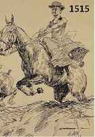 JANK, ANGELO, 1866-1940, REITER, ZWEI LITHOGRAPHIEN VON 1914, IM STEIN SIGN. UND DAT., CA. 18 X 15 CM, PP