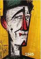 BUFFET, BERNARD, 1928-2000, CLOWN JOJO UND LA ROUTE DE VILLAGE, ZWEI FARBLITHOGAPHIEN VON 1967, IM STEIN SIGN., JE CA. 31 X 23 CM,PP