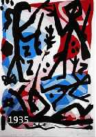 PENCK, A.R., GEB. 1939, BEGEGNUNG AN DER ELBE, FARBSERIGRAPHIE, AUFLAGE 50 EXEPL., HANDSIGNIERT UND BETITELT, CA. 82 X 59 CM, PP