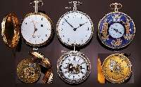SPINDELHERRENTASCHENUHR, SOG. JAQUEMARTS, FRANKREICH UM 1820, 18 CT. GG, 1/4-STD-REPET., M. DARSTELLUNG VON AUF GLOCKEN SCHLAGENDEM PAAR, ...