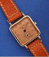 ALPINA DAMENARMBANDUHR DESIGN NUMA JEANNIN, REPLIKA 1938, SCHWEIZ 1985, METALL HARTVERG., EDELST.-BODEN GEDR., MINERALFLACHGL., 2-FARB. ROTVERG. ...