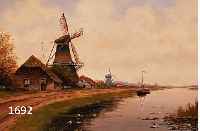 BROUWER, JAC., WOHL HOLL. MALER, ANFANG DES 20. JH., LANDSCHAFT MIT WINDMÜHLEN, GOUACHE AUF VELIN, SIGNIERT, CA. 33.5 X 48.5 CM, U.GL. R.