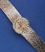 JAEGER LECOULTRE DAMENSCHMUCKBANDUHR, SCHW. UM 1968, NEUTR. WG 585/000-GEH. INCL. WG-BAND, RHOD., LÜN. M. DIAMANTBES., BOD. AUFGEDR., ...