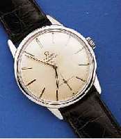 OMEGA HERRENARMBANDUHR SEAMASTER 30, EDELST. , BOD. GESCHR., BEI FERTIGST. WASSERGESCH., SCHWEIZ UM 1960, VERSILB. BL., LT. FLECKIG, 17 ST., ...