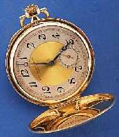 RECORD WATCH HERRENTASCHENUHR SAVONETTE, SCHWEIZ UM 1935, F. D. DEUTSCHEN MARKT, 14 CT. GG, BEIDE SCHALEN SYMMETR. GUILL., RAND KANN., ...