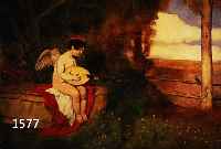OBERBERGER, M., KÜNSTLER UM 1900, PUTTO UND SINGVÖGEL MUSIZIEREN IN HERBST- LICHER LANDSCHAFT, ÖL/LWD, SIGN., DEKORATIVE GROßFORMATIGE ...