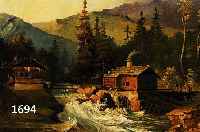 RÖNCKE, N., KÜNSTLER DES 19./20. JH., WASSERMÜHLE IN DEN BERGEN, ÖL/LWD, SIGN., CA. 23 X 29 CM, R.