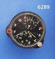 EINBAUBORDUHR, RUSSLAND UM 1992 FÜR MIG 29, ORIG. LAGERKISTE, METALL HERMETISCH VERSCHR., MINERALFLACHGL., MULTIFKT. (30MIN.-STOPPZÄHLER , ...