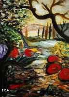 Levi, Carlo, 1902-1975, Landschaft mit BÄumen, Blumen und Bachlauf, Öl/Lwd, re. u. sign., ca. 70 x 50 cm, u.Gl., R., rÜckseitig ebenfalls ...
