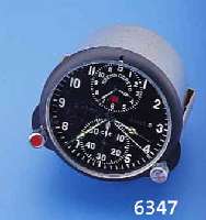 EINBAUBORDUHR, RUSSLAND UM 1990, LAGERKARTON UNGENUTZT, MULTIFKT. (CHRONOGRAPH, ZWEITZEIT, STOPPBEREITSCHAFT), GEFERTIGT F. MIG-29, LIT. LEVENBERG ...